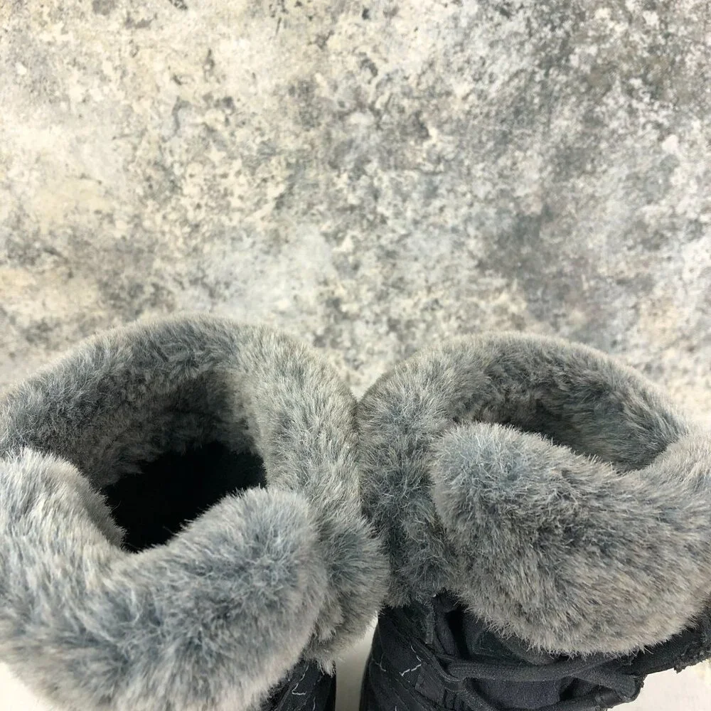 Columbia Women's Size 7.5 Sierra Summette Black Leather Faux Fur Winter Boots
